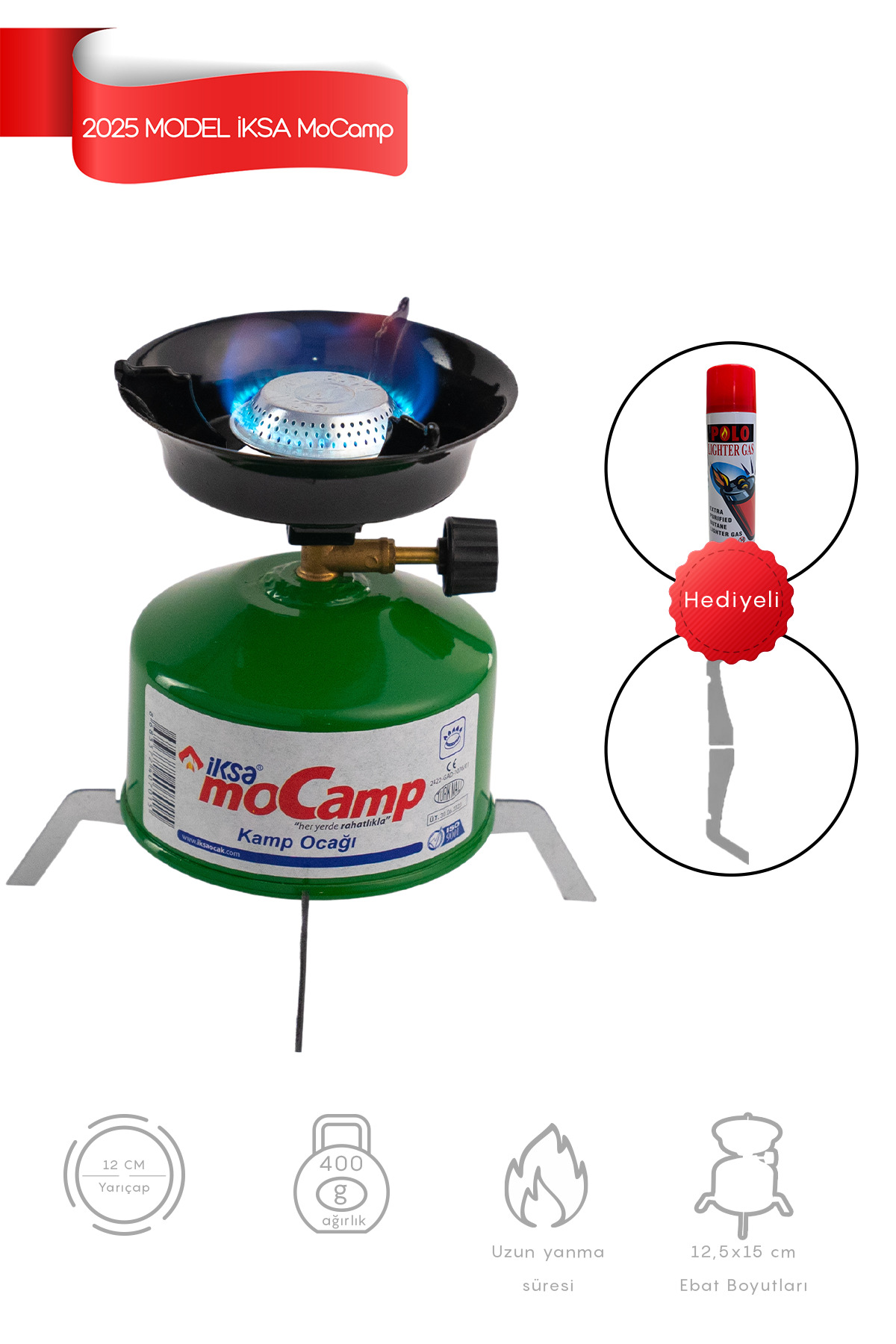Mocamp Kamp Ocağı 2025 Model, 1 Tüp Gaz Hediyeli - Yeşil