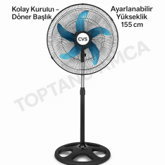 CVS Dn 91022 18 Inç (45cm) Ayaklı Döner Başlıklı Zaman Ayarlı Vantilatör 5 Kanatlı Metal