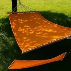 Turuncu Çift Kişilik Kumaş Hamak Salıncak Pamuklu Branda Kumaşı bağlama ipli 300 kg 120 x 190 cm