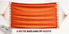 Turuncu Çift Kişilik Kumaş Hamak Salıncak Pamuklu Branda Kumaşı bağlama ipli 300 kg 120 x 190 cm
