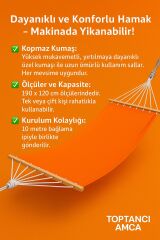 Turuncu Çift Kişilik Kumaş Hamak Salıncak Pamuklu Branda Kumaşı bağlama ipli 300 kg 120 x 190 cm