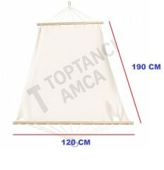 Hamak Çift Kişilik Kumaş Hamak Salıncak Pamuklu Branda Kumaşı bağlama ipli 300 kg 120 x 190 cm Beyaz