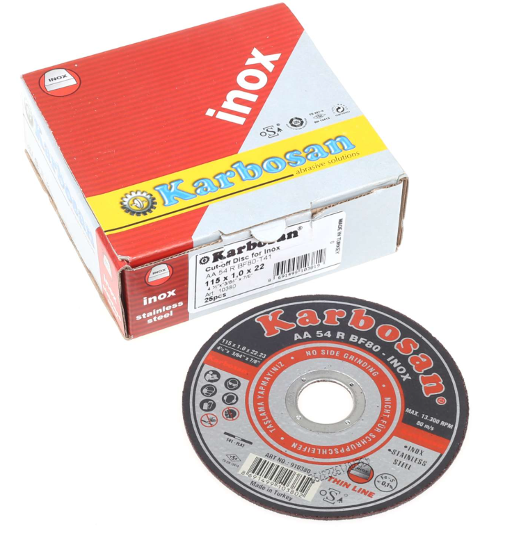İSPİRAL TAŞI KARBOSAN 115 mm*1*22 INOX THIN LINE KESİCİ 25 Adet