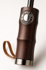 Toptancı Amca Deri Kılıflı Ahşap Sap Otomatik Fonksiyon Açma Kapama 10 Fiber Telli (Çift Telli) Kaliteli Şemsiye