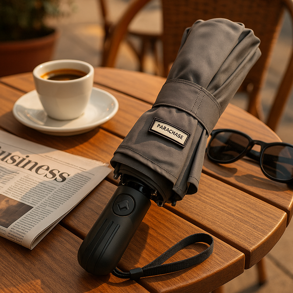 Parachase 12 Telli Fiber Glass Şemsiye Katlanır Füme Şemsiye Premium Kalite Kılıflı UV dayanıklı