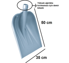 Kar Küreği Extra Güçlü Büyük Hazneli ve Saplı Kar Küreme 150 cm Saplı
