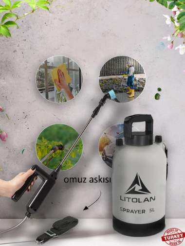 Litolan 5 Lt. Şarjlı Püskürtücü, Zirai Ilaçlama, Sulama Elektrik Pompası