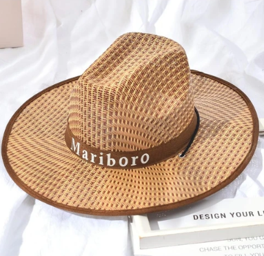 MARİBORO Şapka Kovboy /Hasır Foter Güneş Şapka Unisex