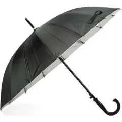 Toptan Şemsiye Unisex Baston Şemsiye 16 Telli Siyah 10 Adet