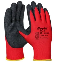 Beybi PL9 1/2 Lateks Kaplama Polyester İş Eldiveni – Kaymaz, Nefes Alabilir, No:10