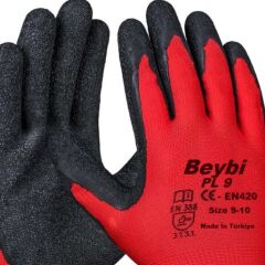 Beybi PL9 1/2 Lateks Kaplama Polyester İş Eldiveni – Kaymaz, Nefes Alabilir, No:10