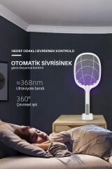 OTOMATİK ŞARJLI SİVRİSİNEK RAKETİ ÇİFT KULLANIMLI UV STANDLI ŞARJLI SİNEK TUZAĞI