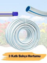 Bahçe Hortumu 20 Metre 3 Katlı Kalın Sağlam Çeşme Su Sulama Hortum Araç Araba Yıkama 12.5 mm 1/2 Lans Seti Hediyeli